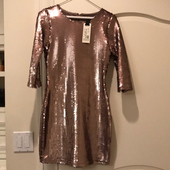 BB Dakota Rose Gold Sequin Dress - Picture 1 of 3